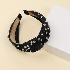 Baroque Style Faux Pearl Headband Denim Hair Band Women