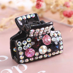 Small Rhinestone Hair Claw Clip for Thick Hair, Strong Hold Grip Accessories