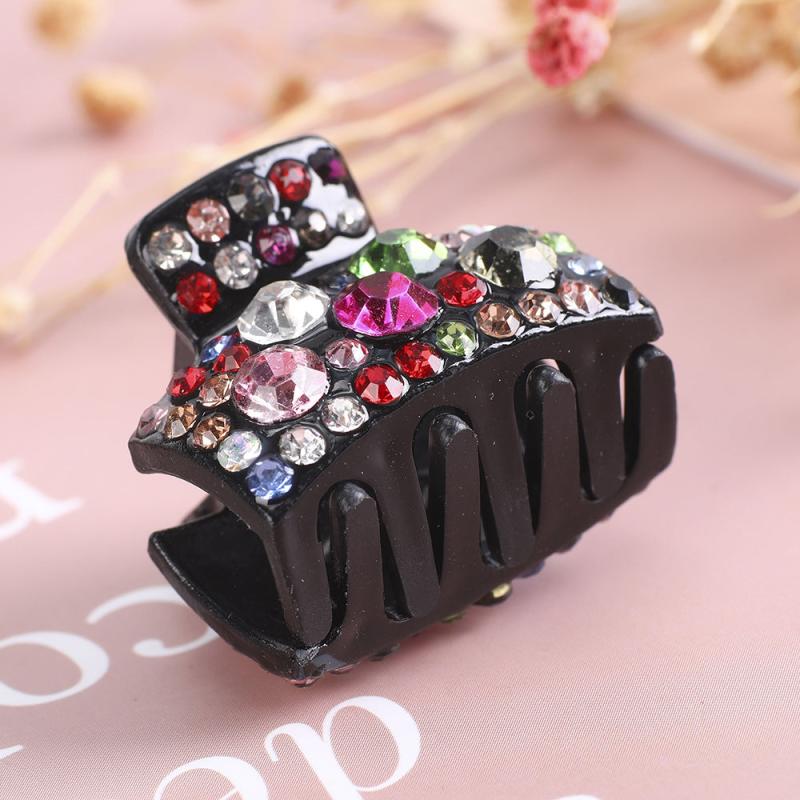 Small Rhinestone Hair Claw Clip for Thick Hair, Strong Hold Grip Accessories