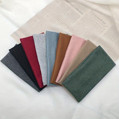 Solid Knitted Headbands Hairband Wide Sweatbands Hair Accessories For Women