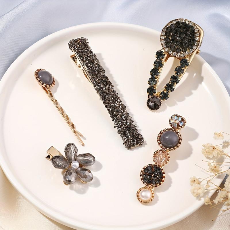 Rhinestone Hair Clip Crystal Duck Billed Clip For Women Girls