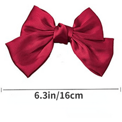Satin Solid Bow Hair Clip Soft Bowknot Barrette Side Bang Girls Hair Clip