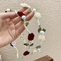Vintage Metal Hair Band with Resin Flower for Women Girls