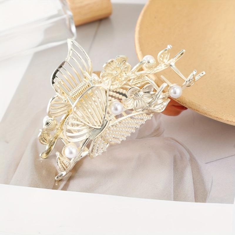 Rhinestone Butterfly Hair Claw Clips Elegant Hair Accessories