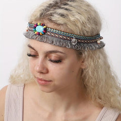 Boho Style Turquoise Decor Head Chain with Tassel