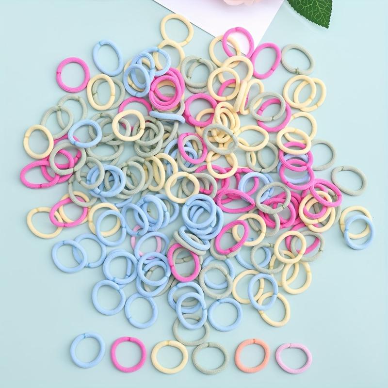 100 Colorful Elastic Hair Ties Bands for Girls Women
