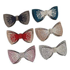Layer Bow Tie Rhinestone Hair Clip Metal Retro Barrette Hairpin