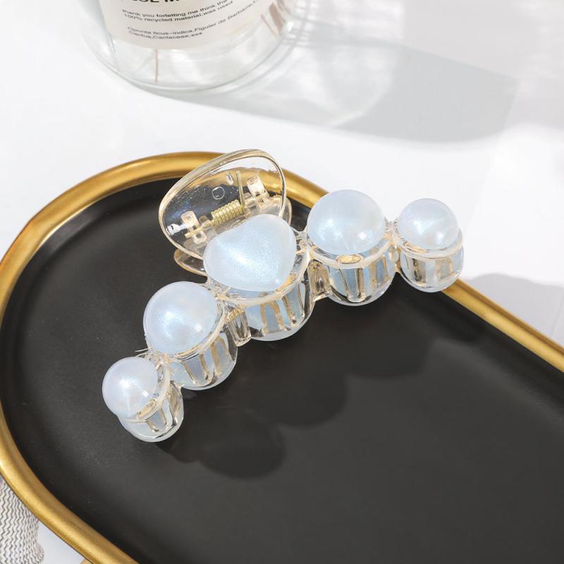 Laser Glitter Faux Pearl Hair Claws - Y2K Hair Accessories
