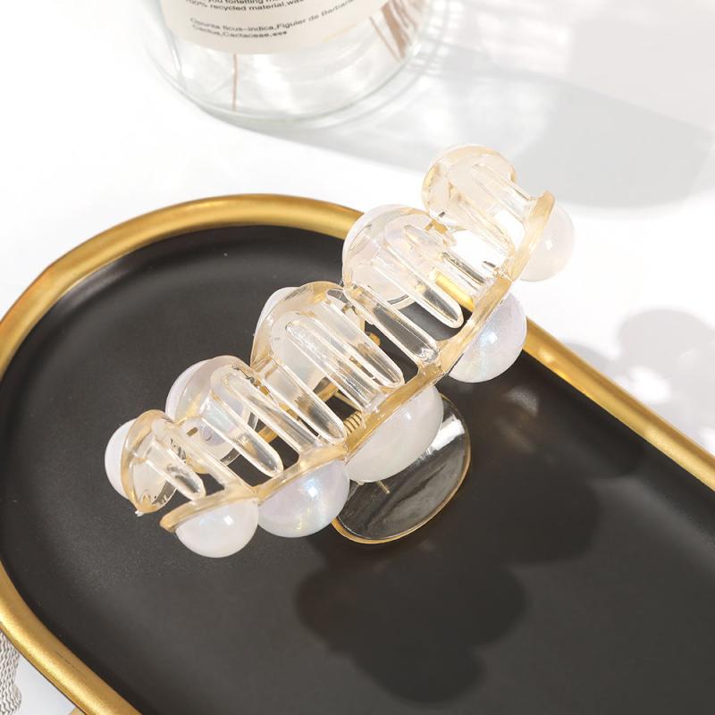 Laser Glitter Faux Pearl Hair Claws - Y2K Hair Accessories