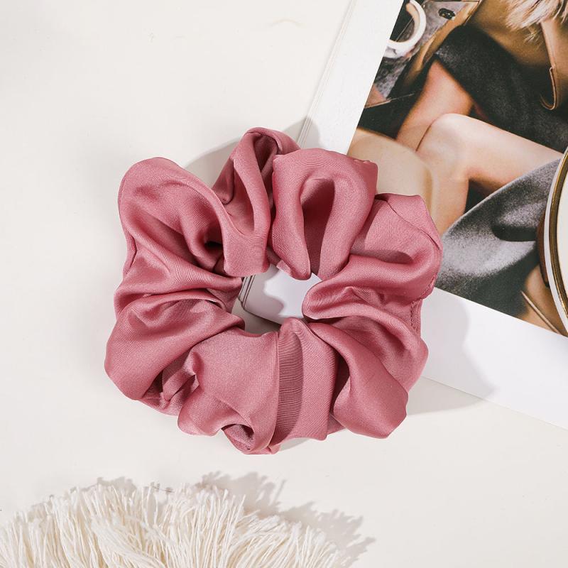 Solid Silk Scrunchie Chiffon Ponytail Holder