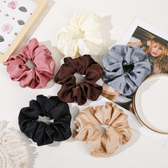 Solid Silk Scrunchie Chiffon Ponytail Holder
