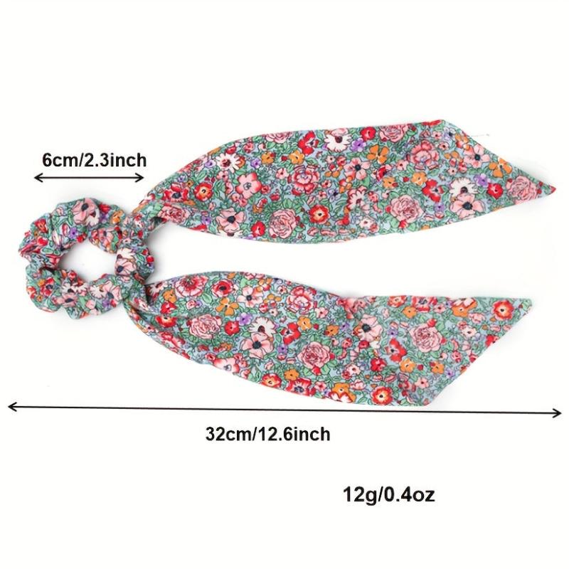 Streamer Large Scrunchie Headdress Women's Hair Tie Floral Hair Rope