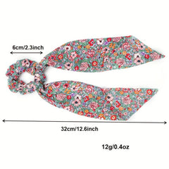 Streamer Large Scrunchie Headdress Women's Hair Tie Floral Hair Rope