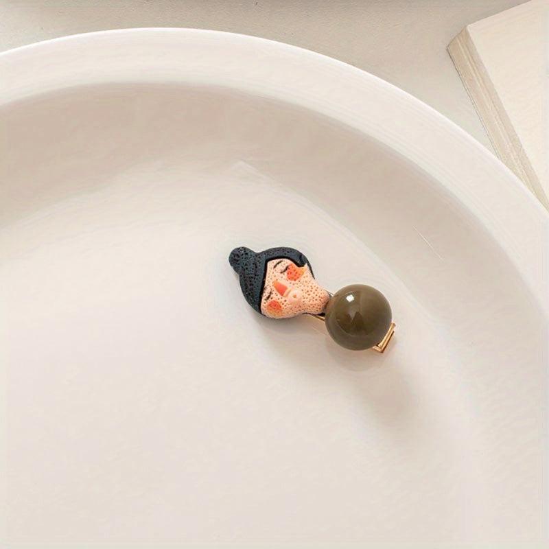 Funny Bead Doll Hair Clip Duckbill Barrette Hair Slides Clip