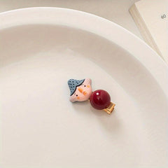 Funny Bead Doll Hair Clip Duckbill Barrette Hair Slides Clip