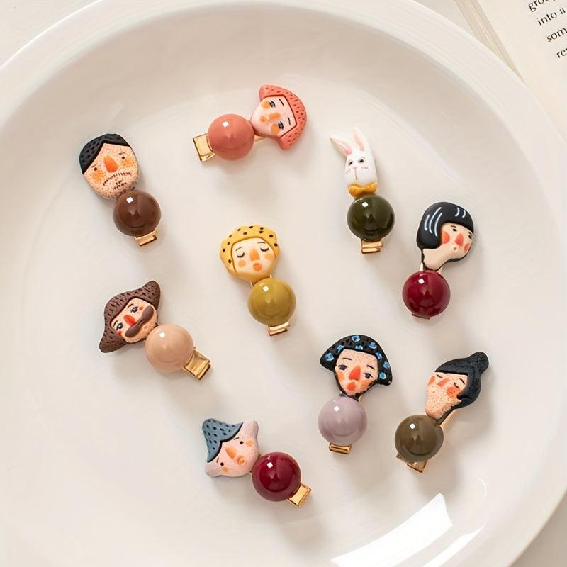 Funny Bead Doll Hair Clip Duckbill Barrette Hair Slides Clip