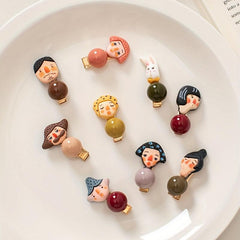 Funny Bead Doll Hair Clip Duckbill Barrette Hair Slides Clip