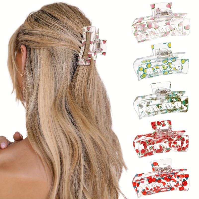 Fruit Series Hair Claw Clip Strawberry Cucumber Printed Sweet Hair Accessories