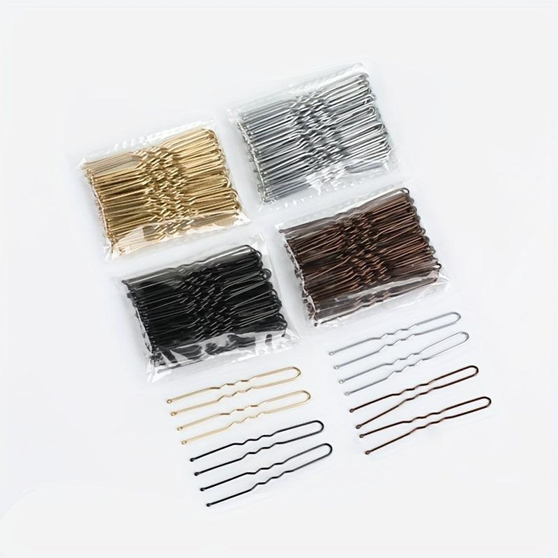 50pcs Gold & Silver U-shaped Hair Clip Wedding Dress Photo Studio Accessories
