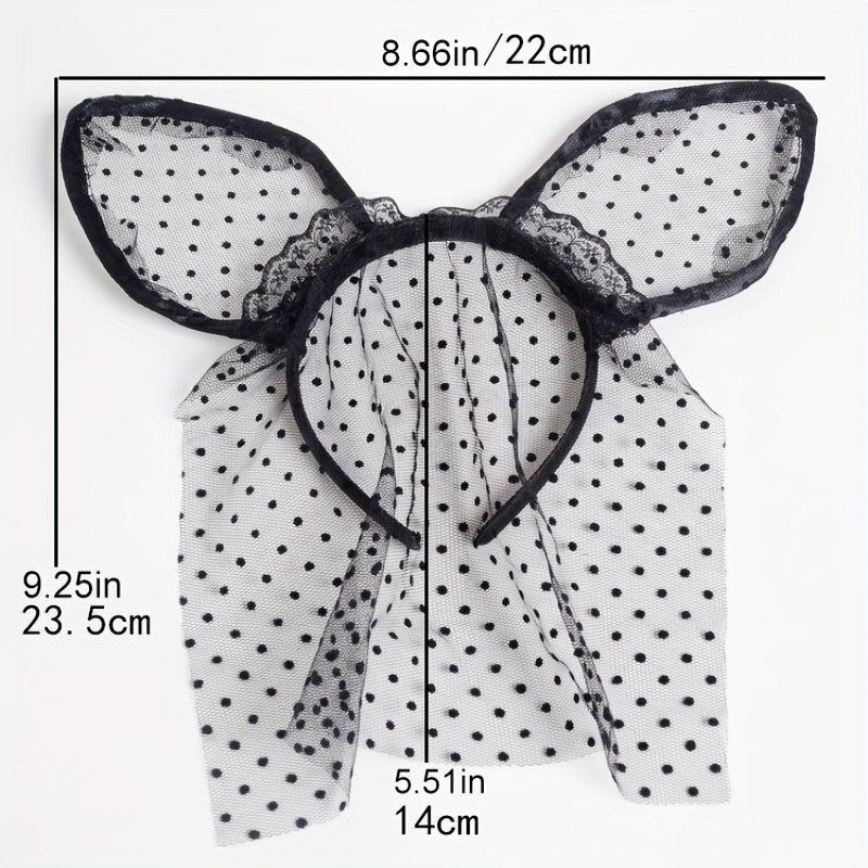 Lace Veil Cat Ears Hair Hoop for Women