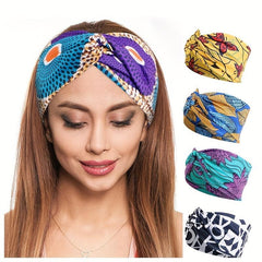 Boho Print Headbands Hairband Wide Sweatbands Hair Accessories Yoga Running