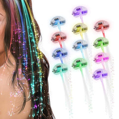 LED Glowing Flash Wigs Hair Braided Clip Colorful Luminous Tresses