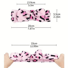 Leopard Print Hairband Polka Dot Face Wash Spa Beauty Hair Hoop