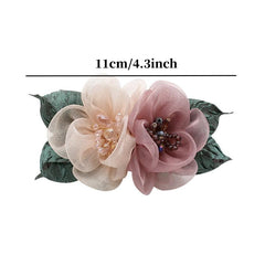 Vintage Fabric Flower Barrette Hair Clip for Women