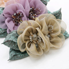 Vintage Fabric Flower Barrette Hair Clip for Women