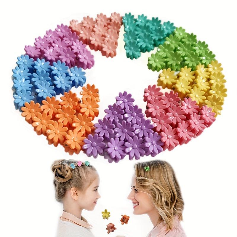 100pcs Daisy Flower Hair Claw Clip Non Slip Jaw Clamp Hair Decoration