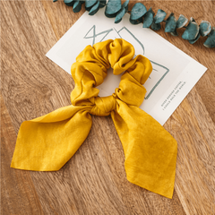 Silk Bow Scarf Scrunchies Hair Ties Ponytail Holder