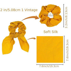 Silk Bow Scarf Scrunchies Hair Ties Ponytail Holder