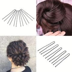 50pcs U Shaped Metal Hair Pin For Bun Wedding Hair Styling