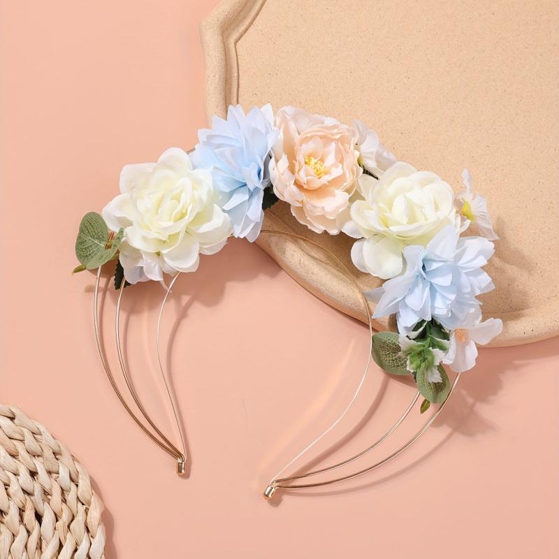 Simulation Flower Leaf Headband for Women Girls Kids Wedding Beach Travel