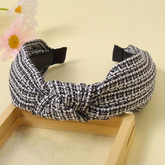 Plaid Pattern Hair Band Solid Headband Women Girls Hair Accessories