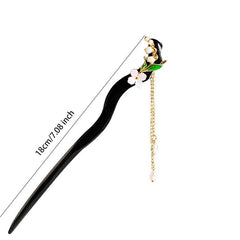 Wooden Hairpin Flower Hair Stick With Pendant Chinese Style Hair Accessories