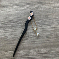 Wooden Hairpin Flower Hair Stick With Pendant Chinese Style Hair Accessories