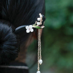 Wooden Hairpin Flower Hair Stick With Pendant Chinese Style Hair Accessories