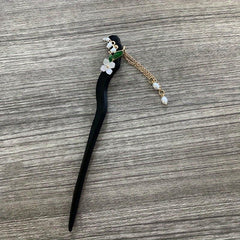 Wooden Hairpin Flower Hair Stick With Pendant Chinese Style Hair Accessories