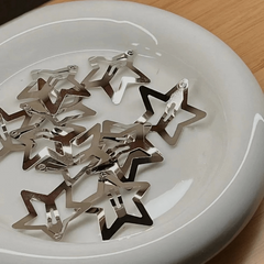 10Pcs Star Hair Clip Silvery Metal Snap Clip Headdress Accessories