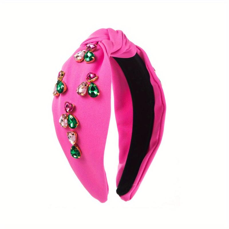 Crystal Cross Knotted Headband Fabric Wide Brim Hair Bundle Hair Accessories