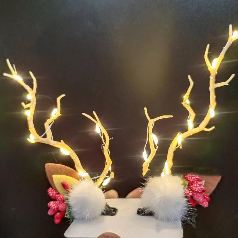 LED Christmas Hair Clips Branches Hair Pins Floral Mushroom Colorful Headpiece