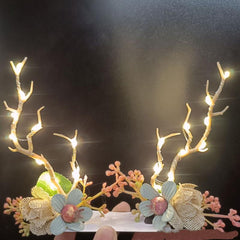 LED Christmas Hair Clips Branches Hair Pins Floral Mushroom Colorful Headpiece