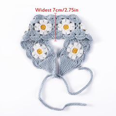 Bohemian Crochet Flower Turban Hair Band Hair Scarf Women Headband