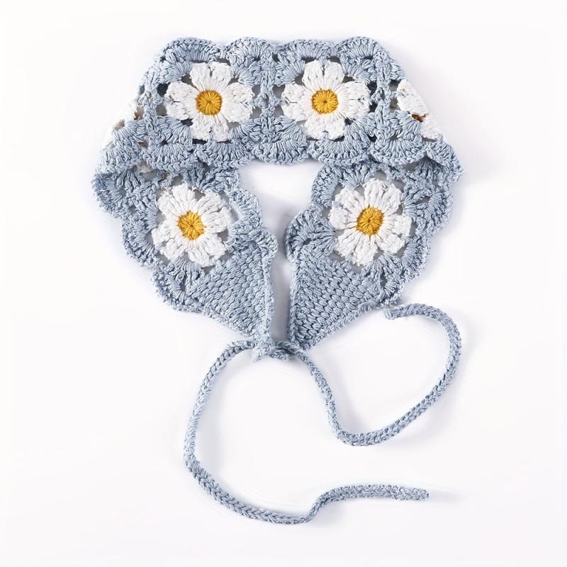 Bohemian Crochet Flower Turban Hair Band Hair Scarf Women Headband