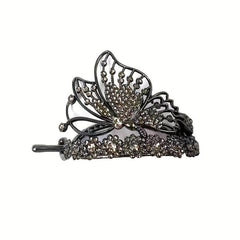 Vintage Rhinestone Butterfly Hair Cuff Claw Barrette for Women Girls