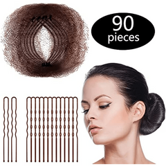 90pcs Hair Nets & U Shaped Pins Set