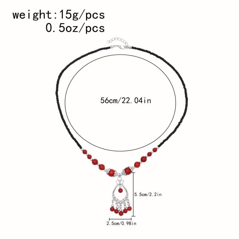 Chinese Style Red Turquoise Head Chain Hair Accessories