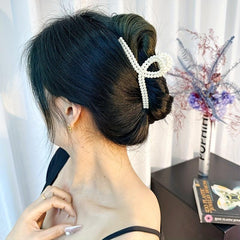 Faux Pearl Heart Hair Claw Clip Hair Pin Strong Hold Hair Accessories