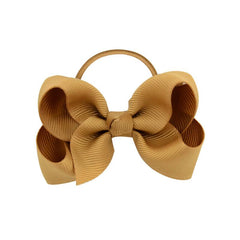 Solid Bow Hair Tie Hair Ring Elastic Hair Rope Ponytail Holder for Kids Girls